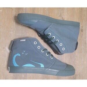 Bangs Archeology Sage Green High Tops Shoes Men's 6 Women's 7.5 Dinosaur Sneaker